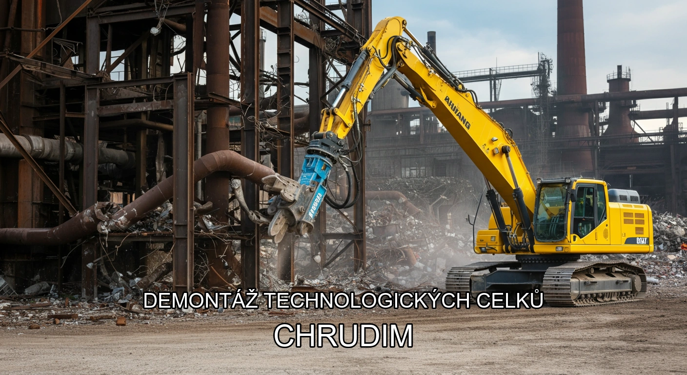 Demontáž technologických celků a hal Chrudim